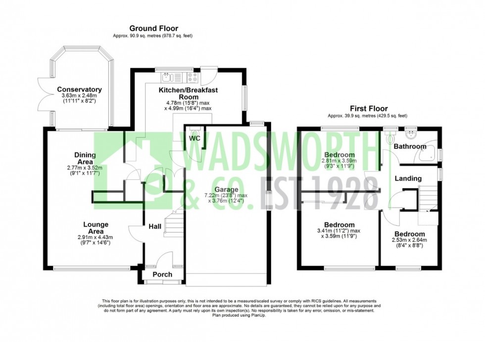 Floorplan for Autumn Close, High Heath, Pelsall